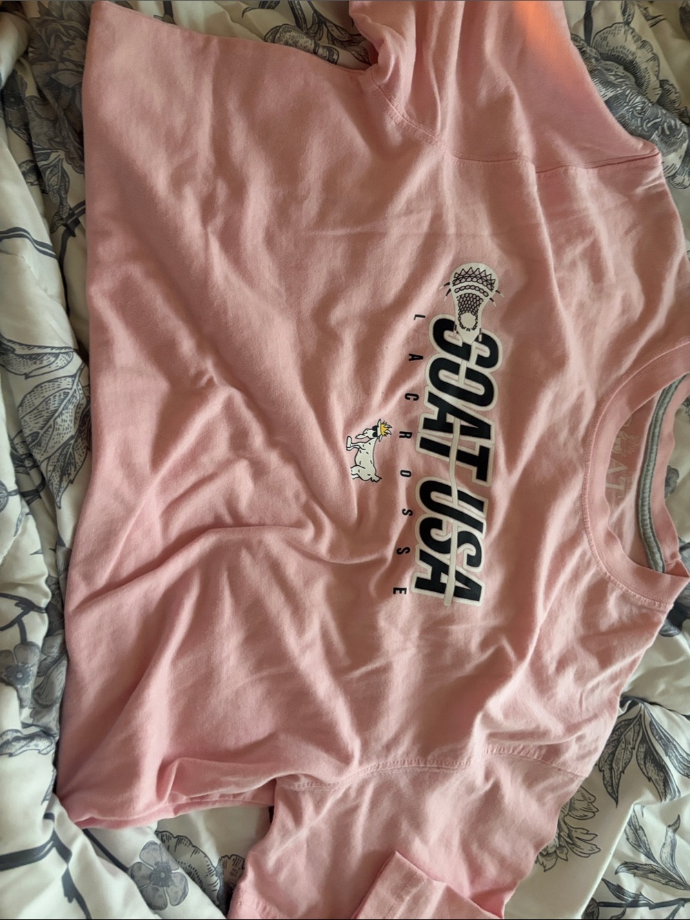 Goat USA Pink Short Sleeve Lacrosse Graphic Tee